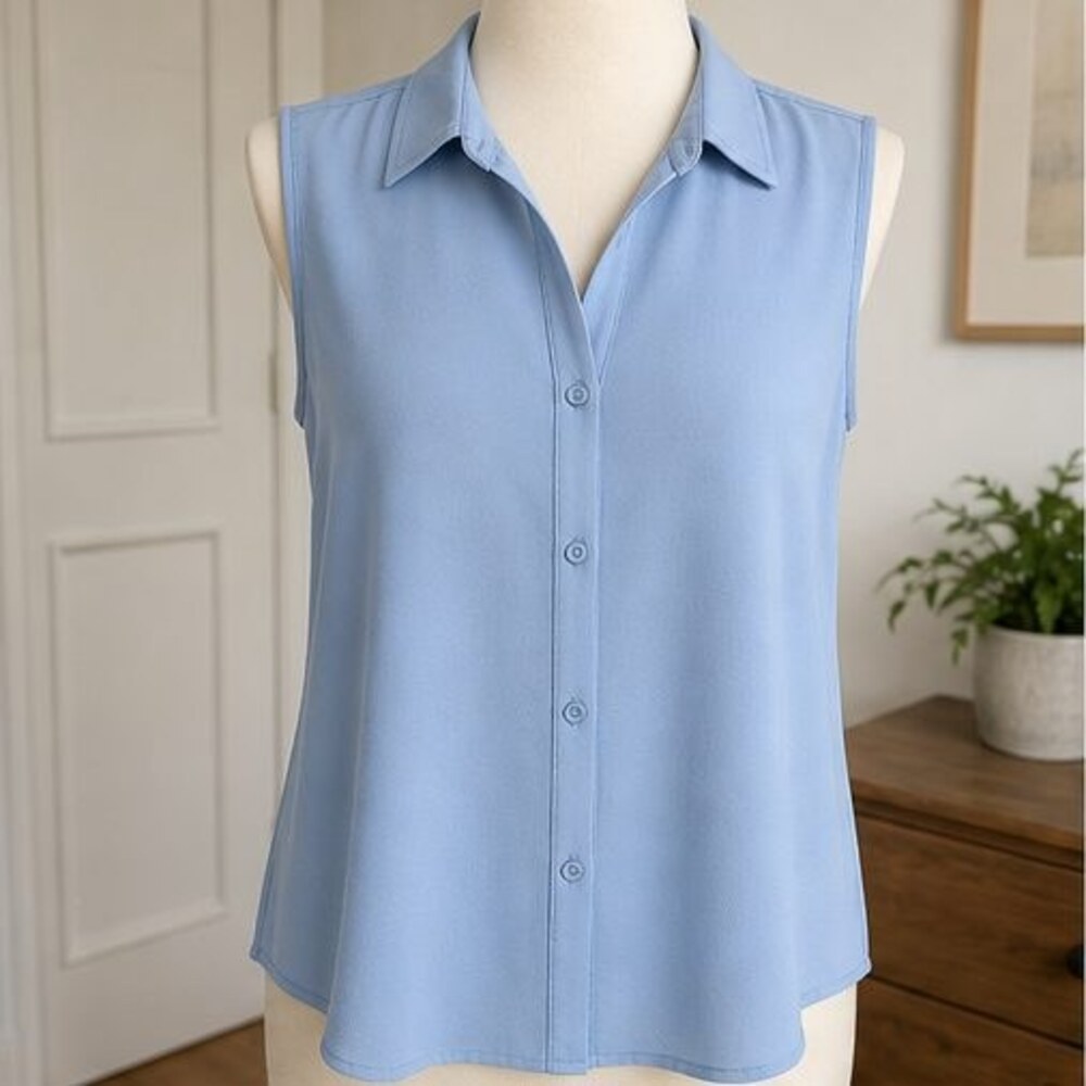 Blue Button Blouse